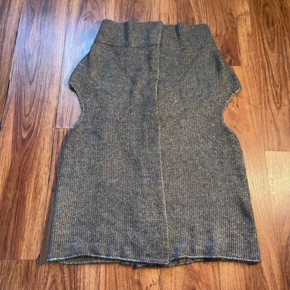 Rachel Roy Gray Sleeveless Open Front Cardigan Knit Sweater Women's Size Medium